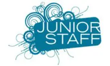 A blue and white logo for the junior staff.