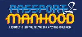 A blue and yellow logo for passport fanhoes.