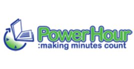 A logo of power hour.