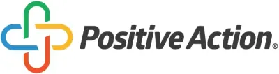 A black and white image of the word positive.